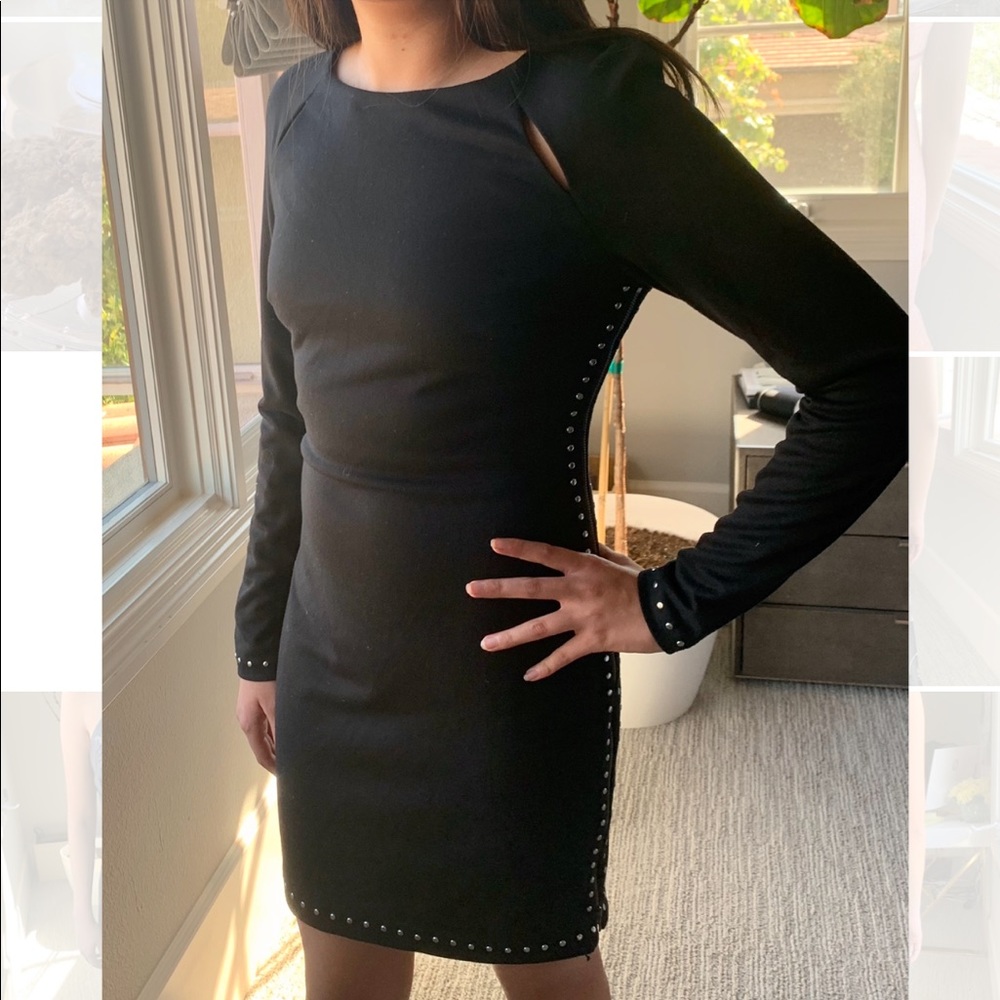 Guess black long sleeve mini dress